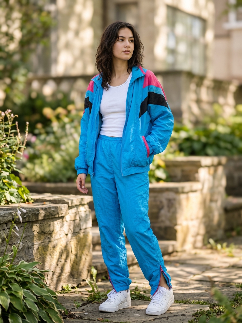Vintage 90s Colorblock Tracksuit Set Retro Indie Sleaze Blokecore Windbreaker